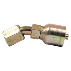 Pioneer JIC 37° Swivel Crimp Fitting, 45-degree Short Drop, 1/4'' Hose ID 1/2 x 20'' Thread size