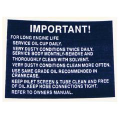 [S.66624] Decal - Air Cleaner - Sparex S.66624