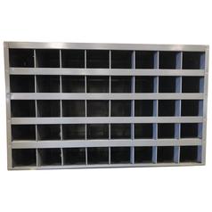 40 Hole Steel Hardware Storage Bin, Grey