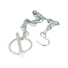 [S.146] Round Linch Pin, Chain & Hook Assembly, Pin ø6mm 10 Pcs. - Sparex S.146